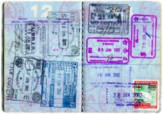 Passport with visa stamps 115014649