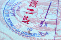 US visa stamp in passport